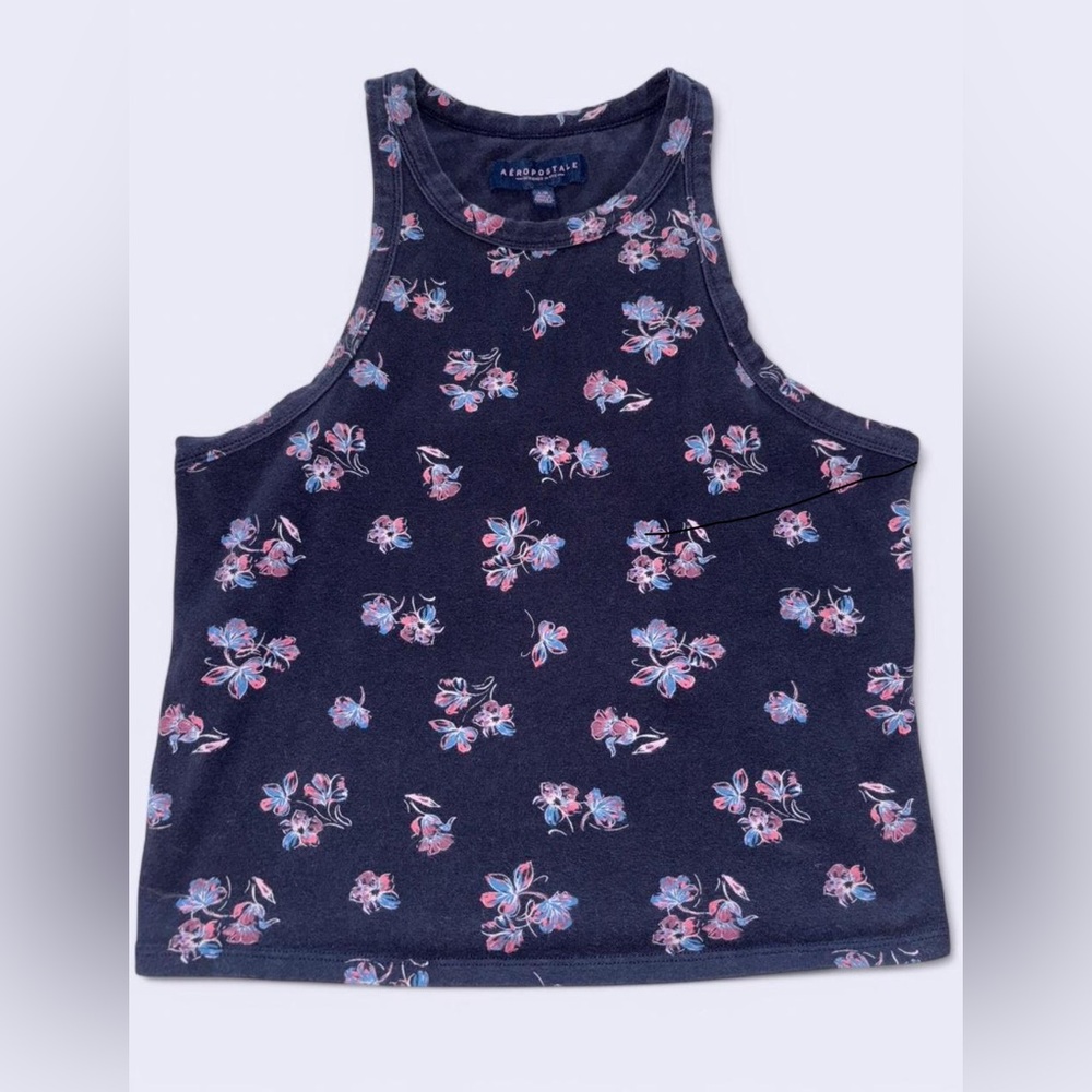 AEROPOSTALE FLOWER PRINT TANK CROP TOP